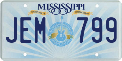 MS license plate JEM799