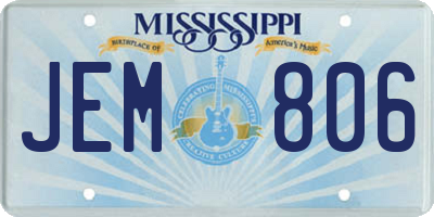 MS license plate JEM806
