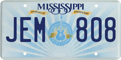 MS license plate JEM808