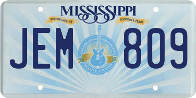 MS license plate JEM809