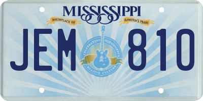 MS license plate JEM810