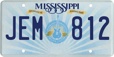 MS license plate JEM812