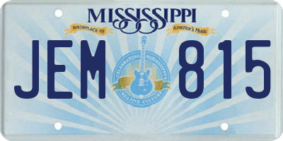 MS license plate JEM815