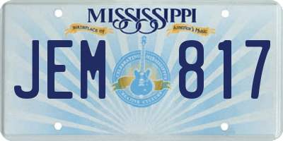 MS license plate JEM817