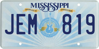 MS license plate JEM819