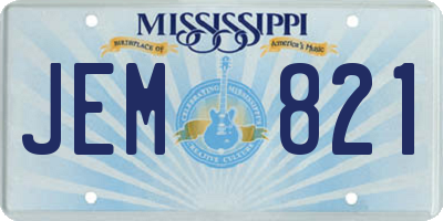 MS license plate JEM821