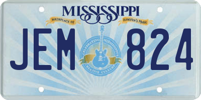 MS license plate JEM824