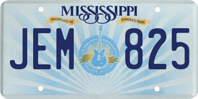 MS license plate JEM825