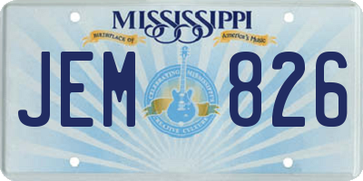 MS license plate JEM826