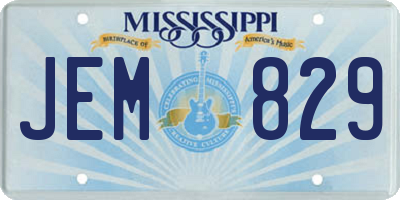 MS license plate JEM829