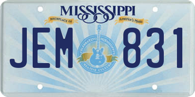 MS license plate JEM831