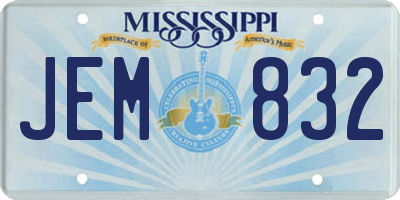 MS license plate JEM832