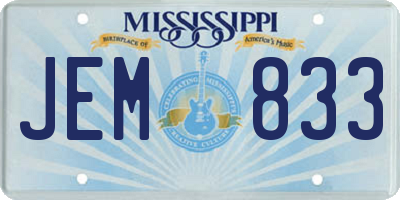 MS license plate JEM833