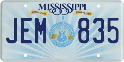 MS license plate JEM835