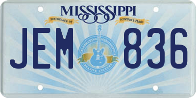 MS license plate JEM836