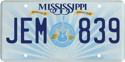 MS license plate JEM839