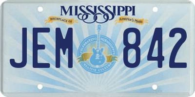 MS license plate JEM842