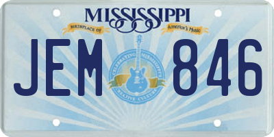 MS license plate JEM846