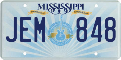 MS license plate JEM848