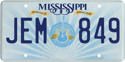 MS license plate JEM849