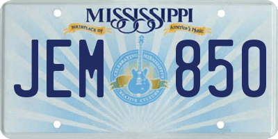 MS license plate JEM850
