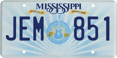 MS license plate JEM851
