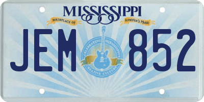 MS license plate JEM852