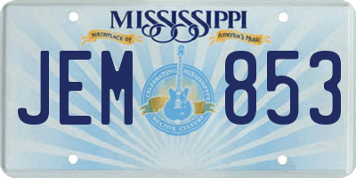 MS license plate JEM853