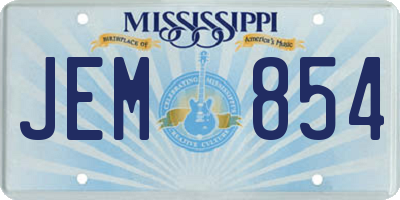 MS license plate JEM854