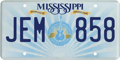 MS license plate JEM858