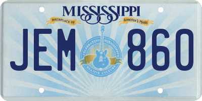 MS license plate JEM860