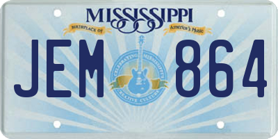 MS license plate JEM864