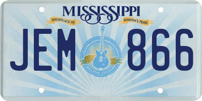 MS license plate JEM866