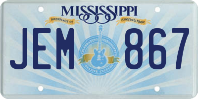 MS license plate JEM867