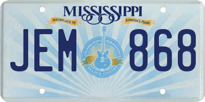 MS license plate JEM868