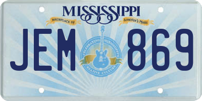 MS license plate JEM869