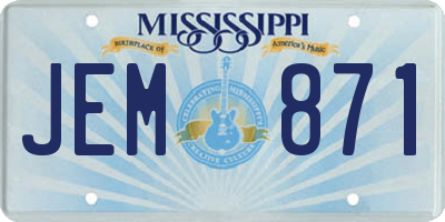 MS license plate JEM871