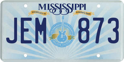 MS license plate JEM873