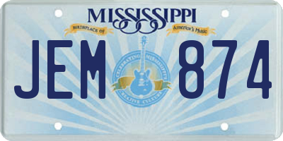MS license plate JEM874