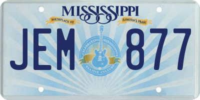 MS license plate JEM877