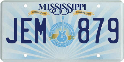 MS license plate JEM879