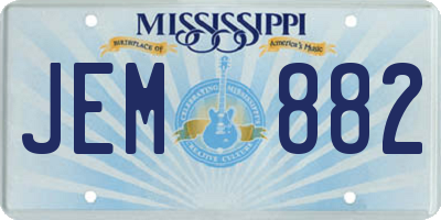 MS license plate JEM882