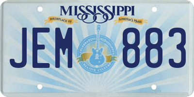 MS license plate JEM883