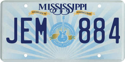 MS license plate JEM884