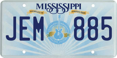 MS license plate JEM885