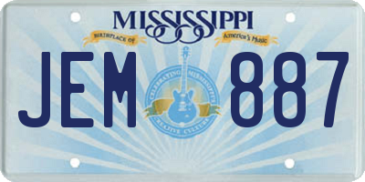 MS license plate JEM887