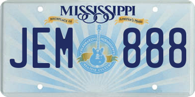 MS license plate JEM888