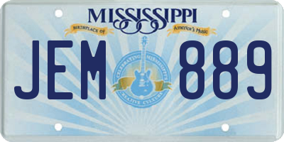 MS license plate JEM889