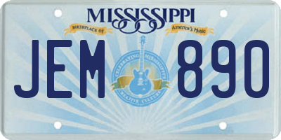 MS license plate JEM890