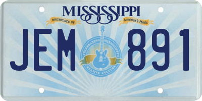 MS license plate JEM891